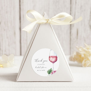 Sticker Rond Vino aquarelle avant Vows Fête des mariées