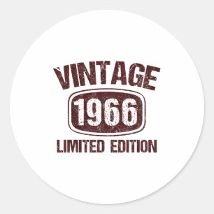 Sticker Rond Vintage 1966 60 Ans 60e Cadeau D'anniversaire Pour