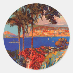Sticker Rond Vintage Antibes Côte d'Azur