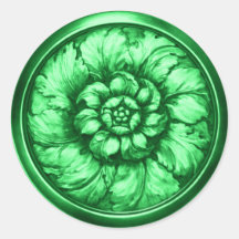Vintage Baroque Embossed Look Green 12