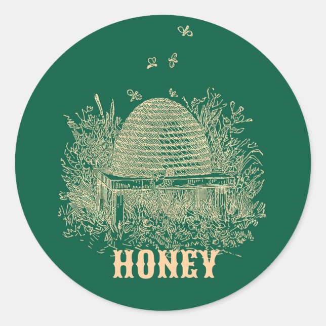 Sticker Rond Vintage Brown Beehive  (Devant)