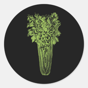 Sticker Rond Vintage Celery Stalk Légumes Cadeau Celery Jus L