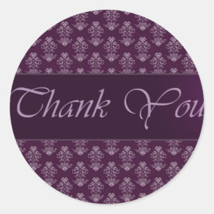 Sticker Rond Vintage Damask Merci Sticker/Seal