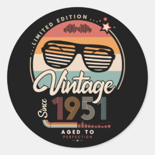 Sticker Rond Vintage depuis 1951