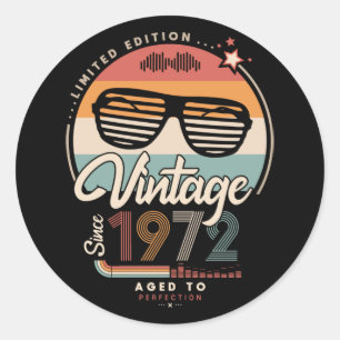 Sticker Rond Vintage depuis 1972