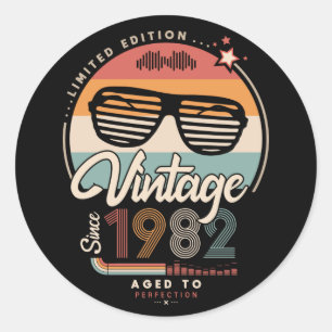 Sticker Rond Vintage depuis 1982