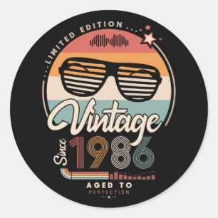 Sticker Rond Vintage depuis 1986