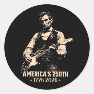 Sticker Rond Vintage États-Unis 250e anniversaire Abe Lincoln
