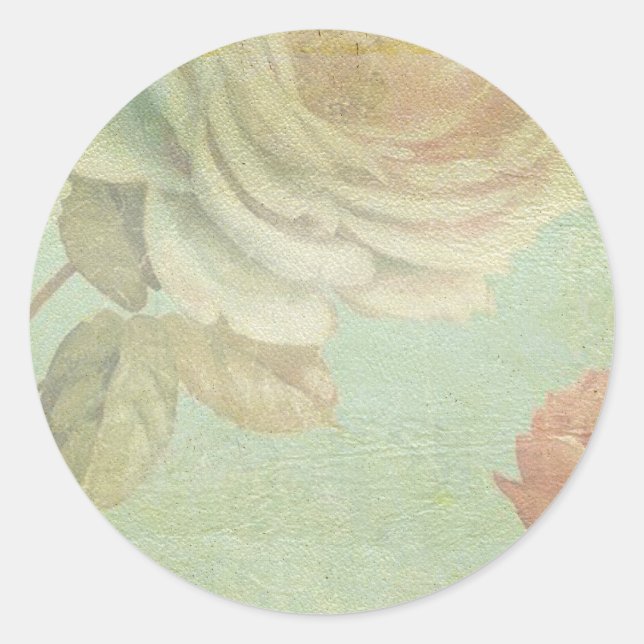 Sticker Rond vintage floral (Devant)