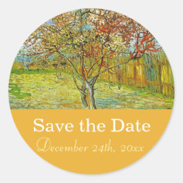 Sticker Rond Vintage floral enregistrer la date mariage