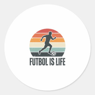 Sticker Rond Vintage Futbol Est La Vie Conception De T-Shirt De