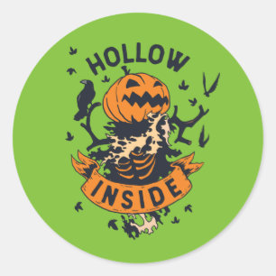 Sticker Rond Vintage Halloween Citrouille Graphic Hollow à l'in