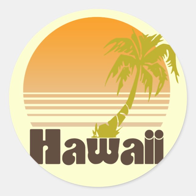 Sticker Rond Vintage Hawaii (Devant)
