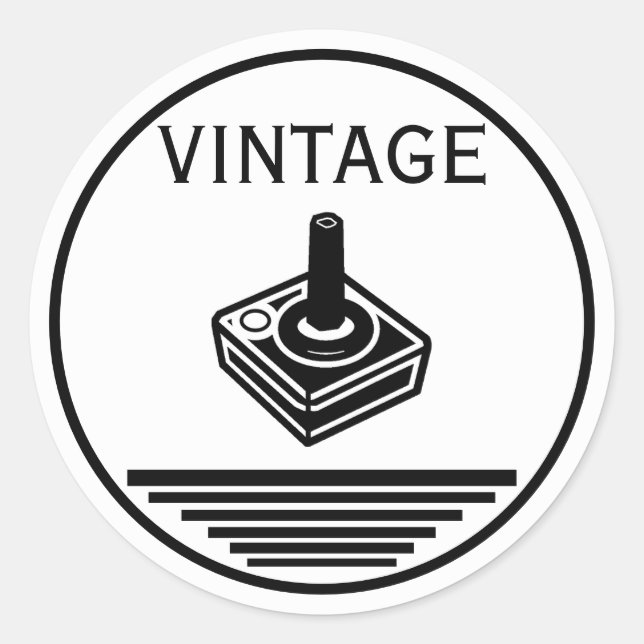 Sticker Rond VINTAGE Joystick (Devant)