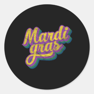 Sticker Rond Vintage Mardi Gras Cadeau Retro Masquerade Costume