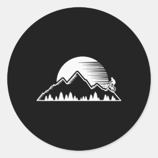 Sticker Rond Vintage Mountain Bike Shirt Mtb Biking Riding Trai