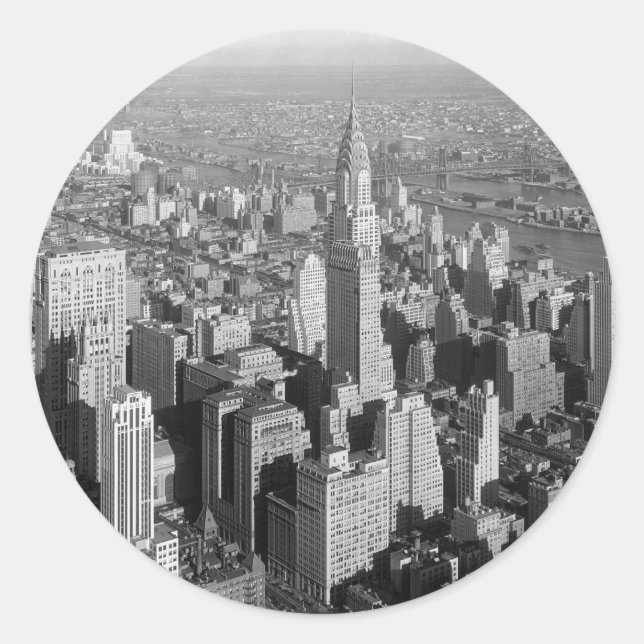 Sticker Rond Vintage New York (Devant)