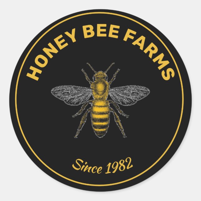 Sticker Rond Vintage nid d'abeille (Devant)