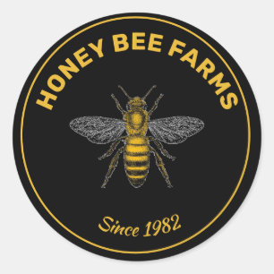 Sticker Rond Vintage nid d'abeille