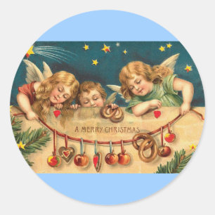 Sticker Rond Vintage Noël - Angel Children