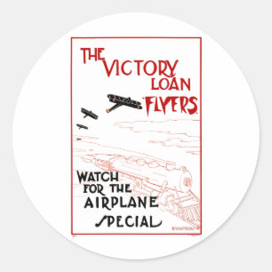 Sticker Rond Vintage patriotique, dépliants de l'emprunt de la