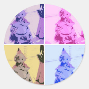 Sticker Rond Vintage Petit Chaperon Rouge