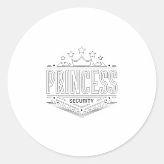 Sticker Rond Vintage Princess Security Team Papa Maman Voyage e
