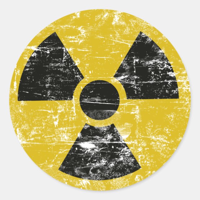 Sticker Rond Vintage radioactif (Devant)