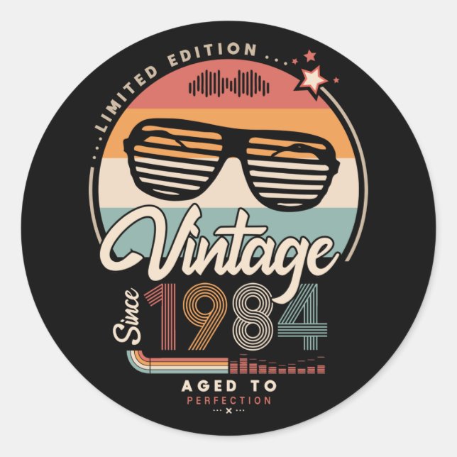 Sticker Rond Vintage since 1984 (Devant)