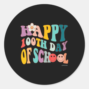 Sticker Rond Vintage Super 100 Jours D'École Pour Les Étudiants