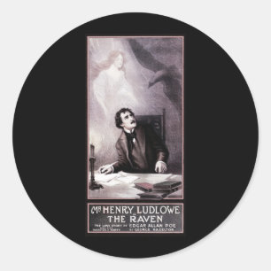 Sticker Rond Vintage Théâtre du Corbeau