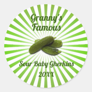 Sticker Rond Vintage votre célèbre Dill Pickles Canning Étiquet