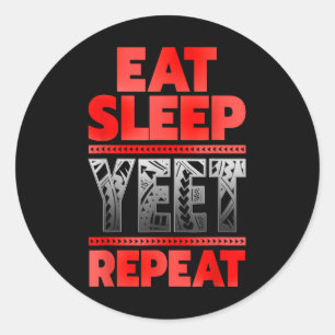 Sticker Rond Vintage Yeet Appareils Hommes Drôle Dire Manger Do