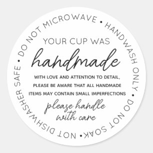 Sticker Rond Vinyl Mugs Tumbler Cup Drinkware Care Instruction