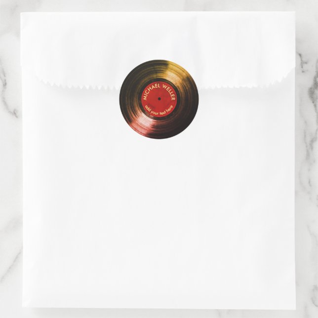Sticker Rond Vinyl Record RED (Sac)