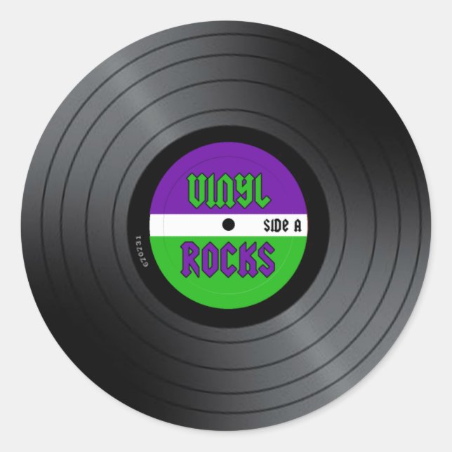 Sticker Rond Vinyl Rocks LP (Devant)