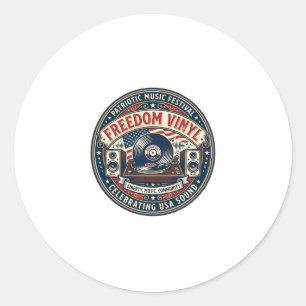 Sticker Rond Vinyle de la liberté Patriotique Disque vinyle pat