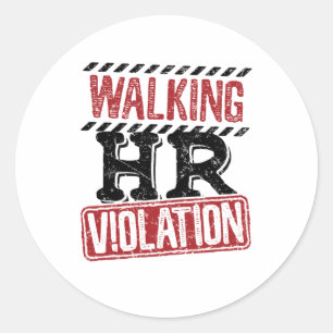 Sticker Rond Violation des RH à pied Cauchemar des ressources h