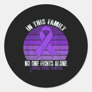 Sticker Rond Violence domestique Sensibilisation Soutien Rétro