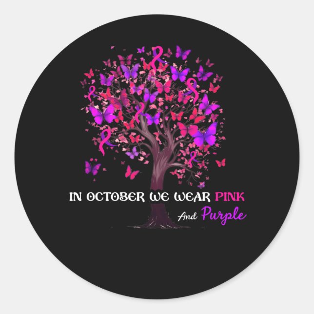 Sticker Rond Violence familiale Mois de sensibilisation au canc (Devant)