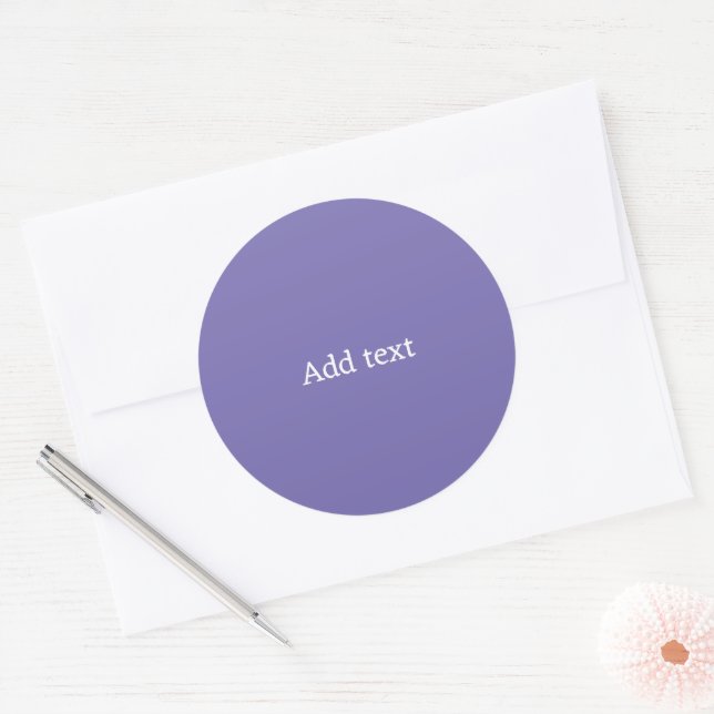 Sticker Rond Violet avec Modèle de texte blanc (Enveloppe)