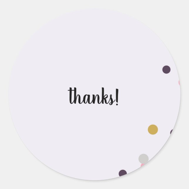 Sticker Rond Violet carte de remerciements (Devant)