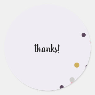 Sticker Rond Violet carte de remerciements