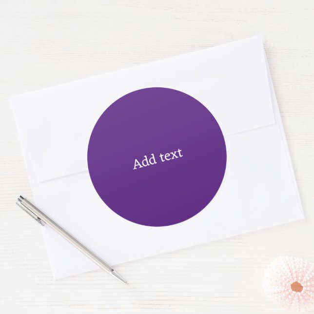 Sticker Rond Violet clair avec Modèle de texte blanc (Enveloppe)