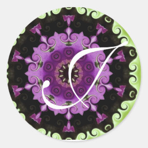 Sticker Rond violet et vert tout autour