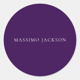 Sticker Rond Violet foncé minimaliste uni moderne