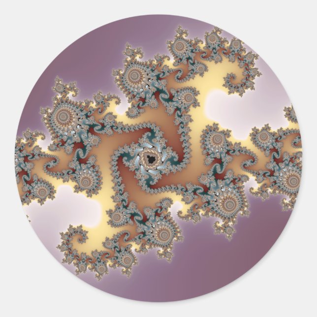 Sticker Rond Violet - Fractal (Devant)