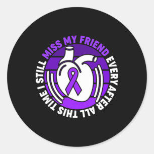 Sticker Rond Violet Ribbon Surdose Sensibilisation Mlle Mon Ami