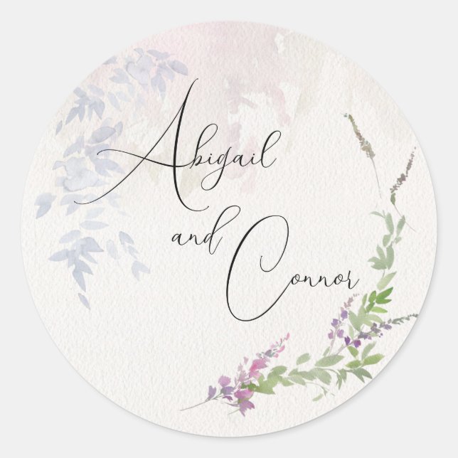 Sticker Rond Violet rose Fleur sauvage vif (Devant)