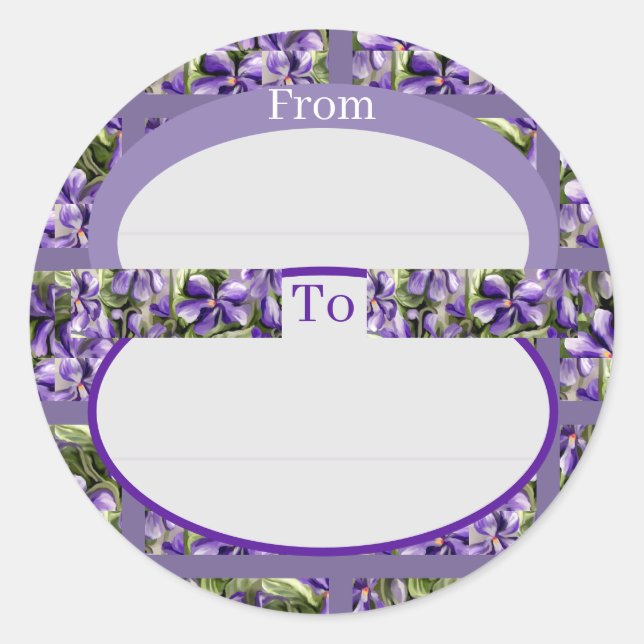 Sticker Rond violettes dans un bocal de lune (Devant)
